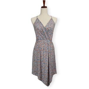 BCBGeneration Midi Sundress Sleeveless Surplice Neckline Floral Women's Size XXS